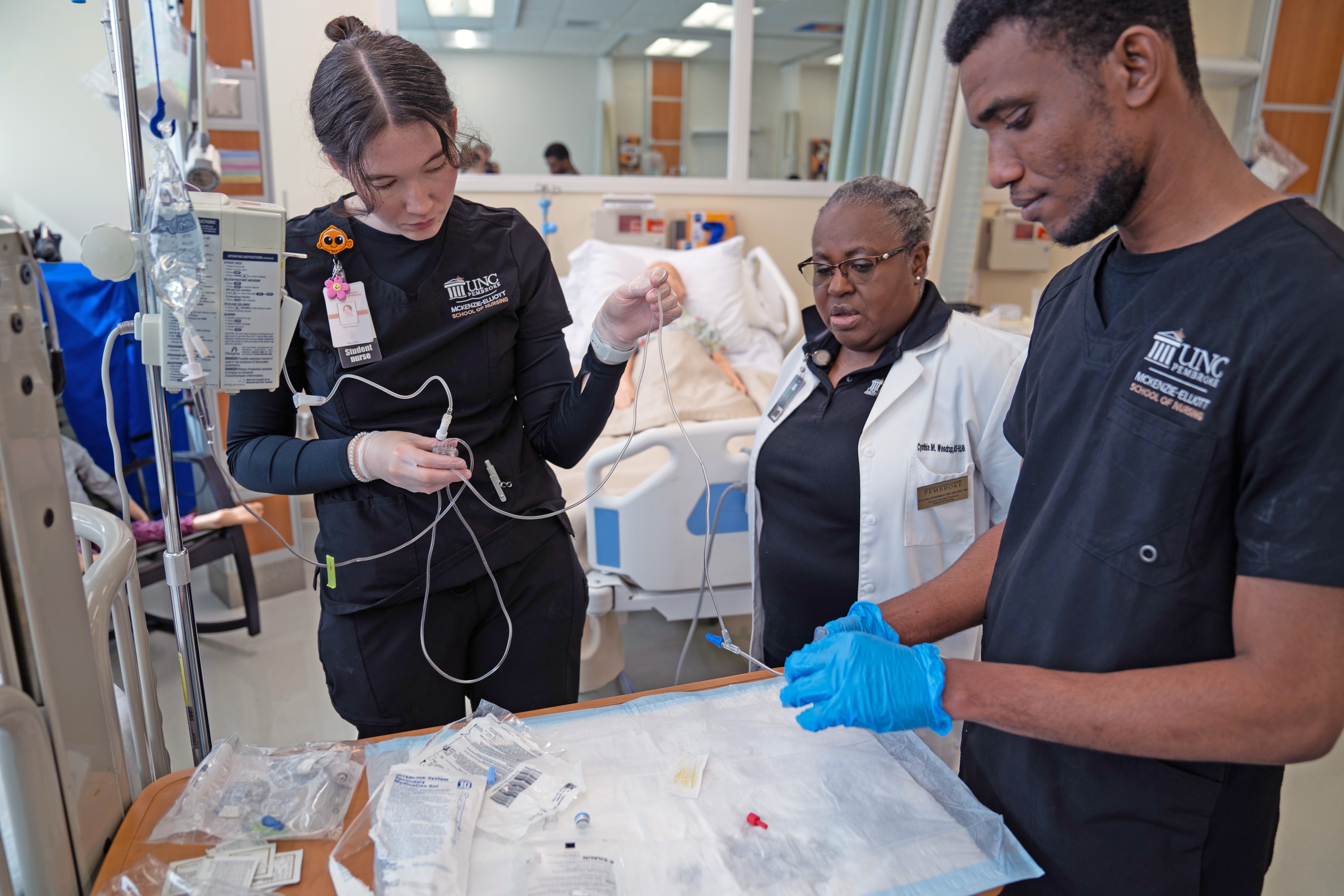 Nursing IV Therapy Simulation students and teacher
